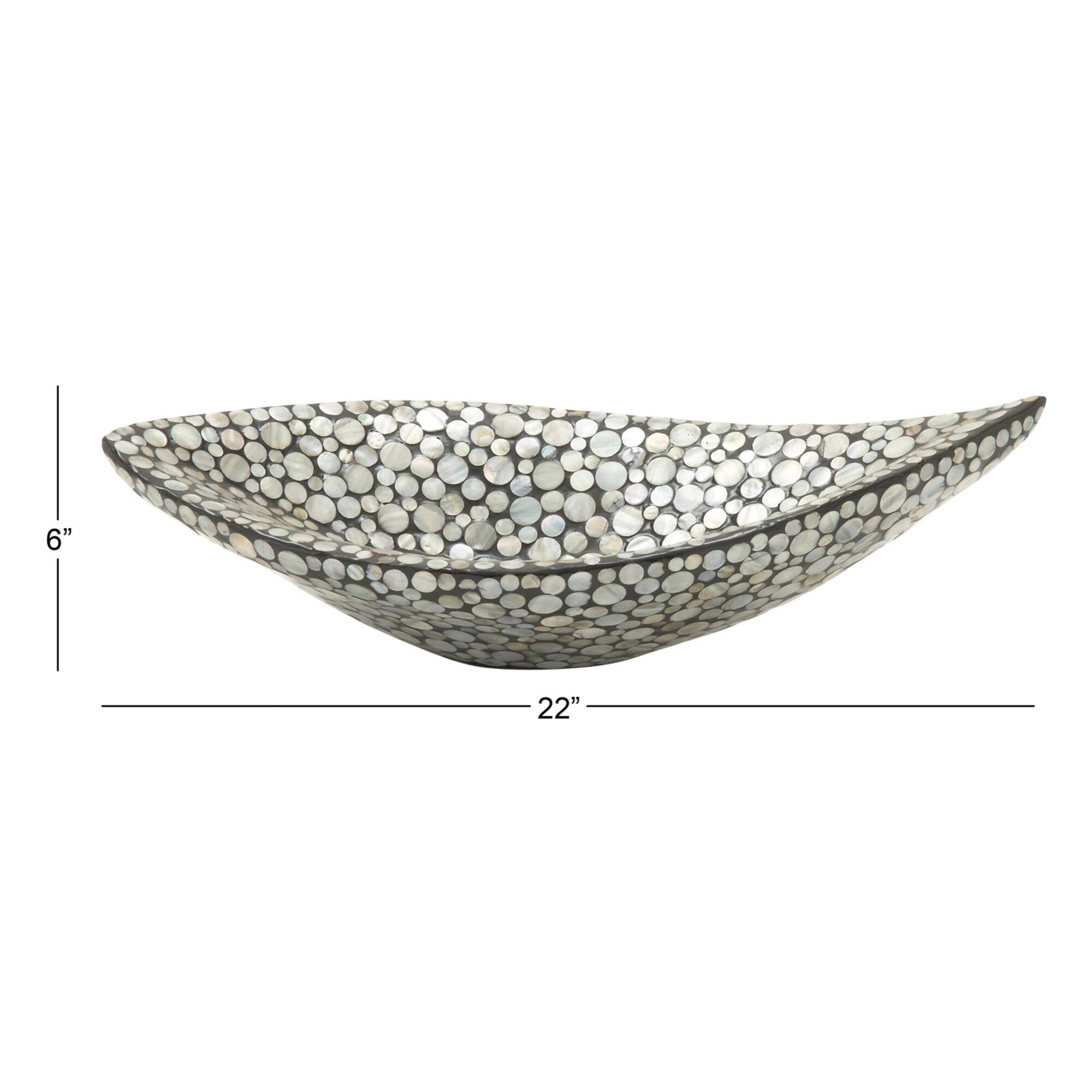 Gray Mother of Pearl Coastal Tray